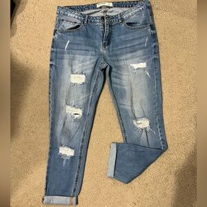 Cotton On Blue Distressed Boyfriend Jeans